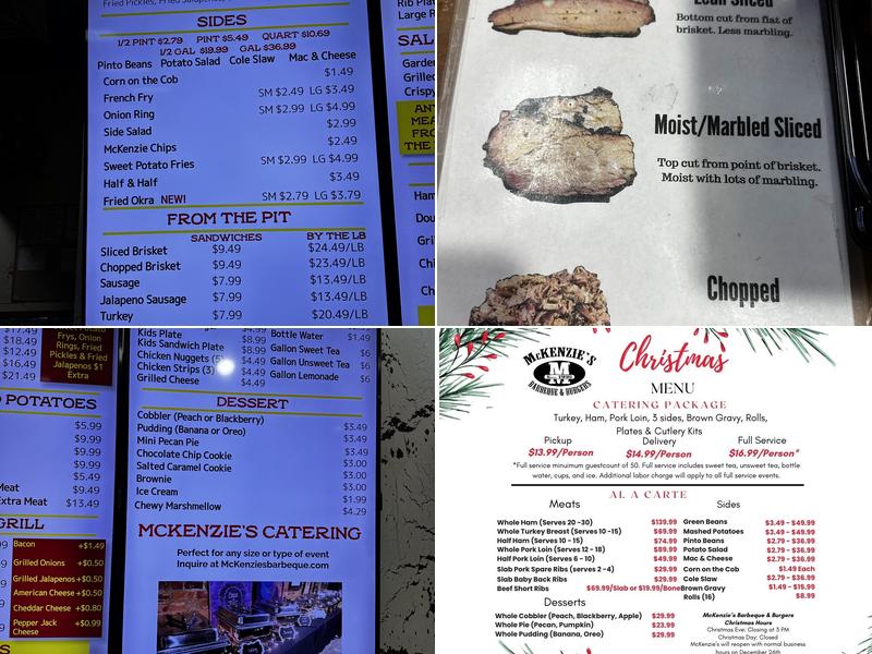 McKenzie's Barbeque & Burgers Montgomery Menu