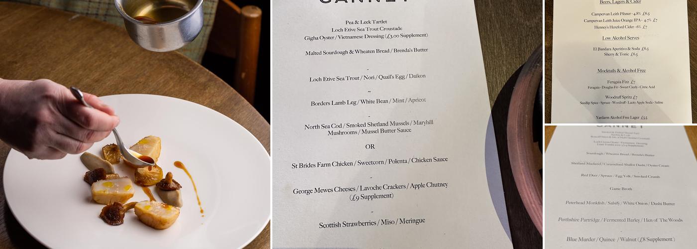 The Gannet Menu