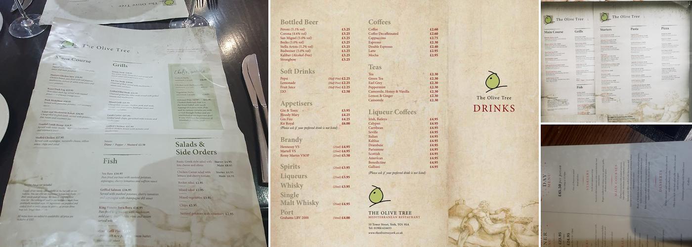 The Olive Tree Menu