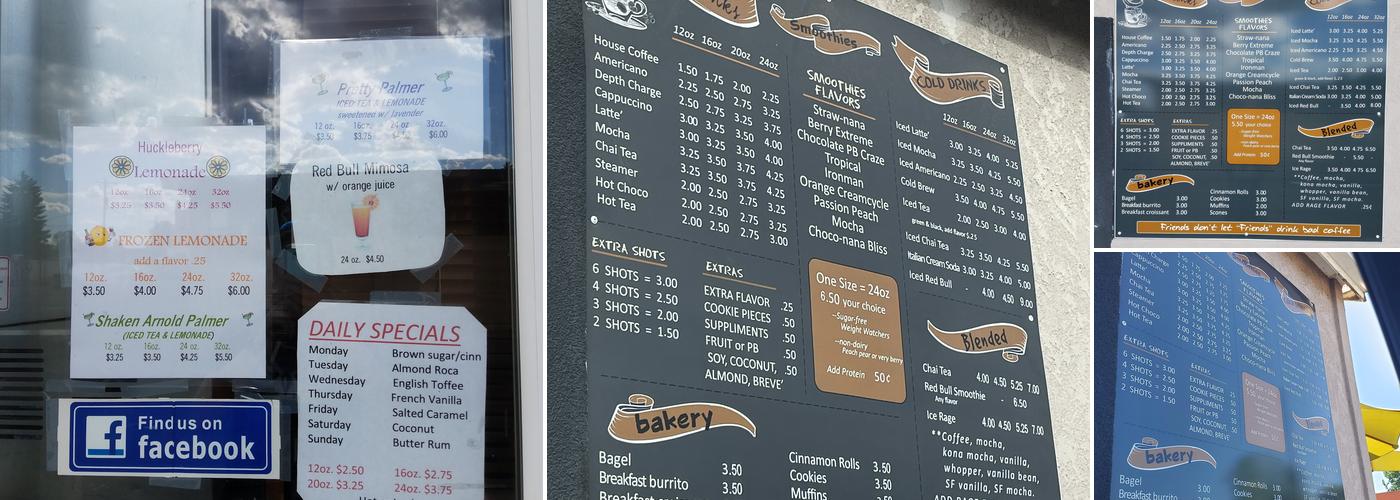 Friends Espresso Menu