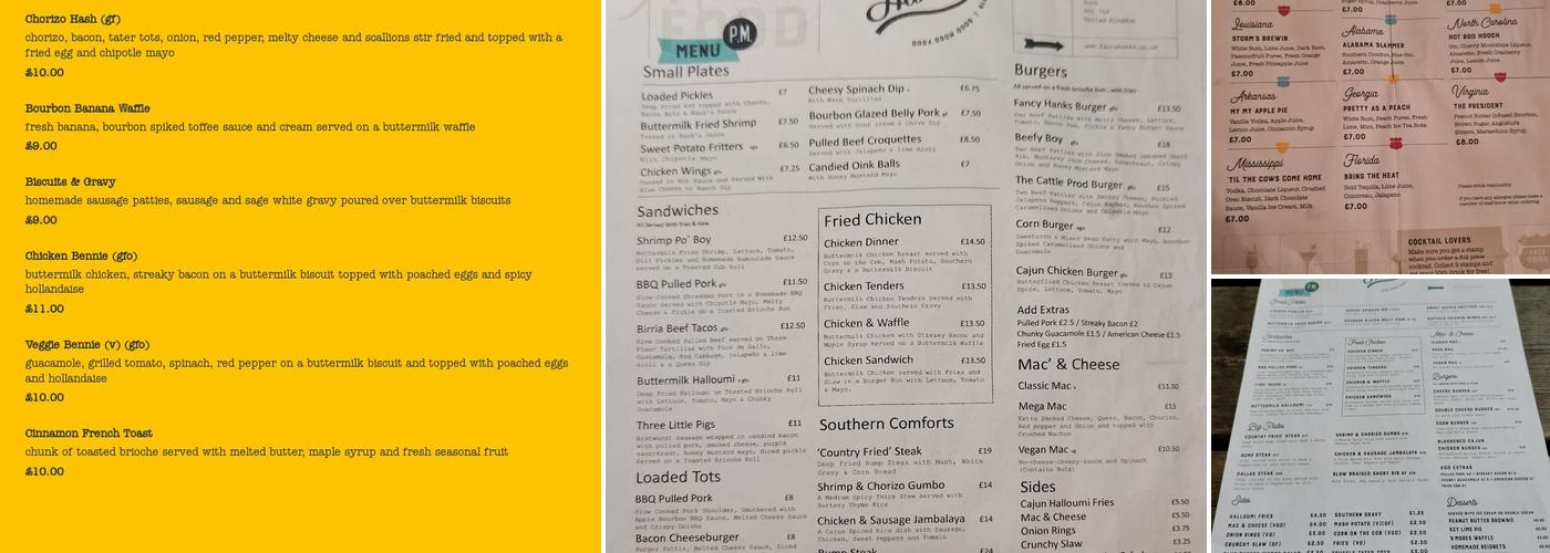 Fancy Hank's Bar & Kitchen Menu