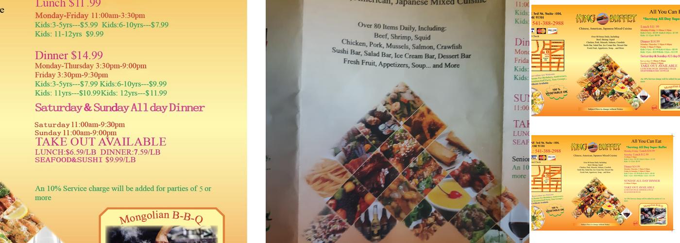 King Buffet Menu