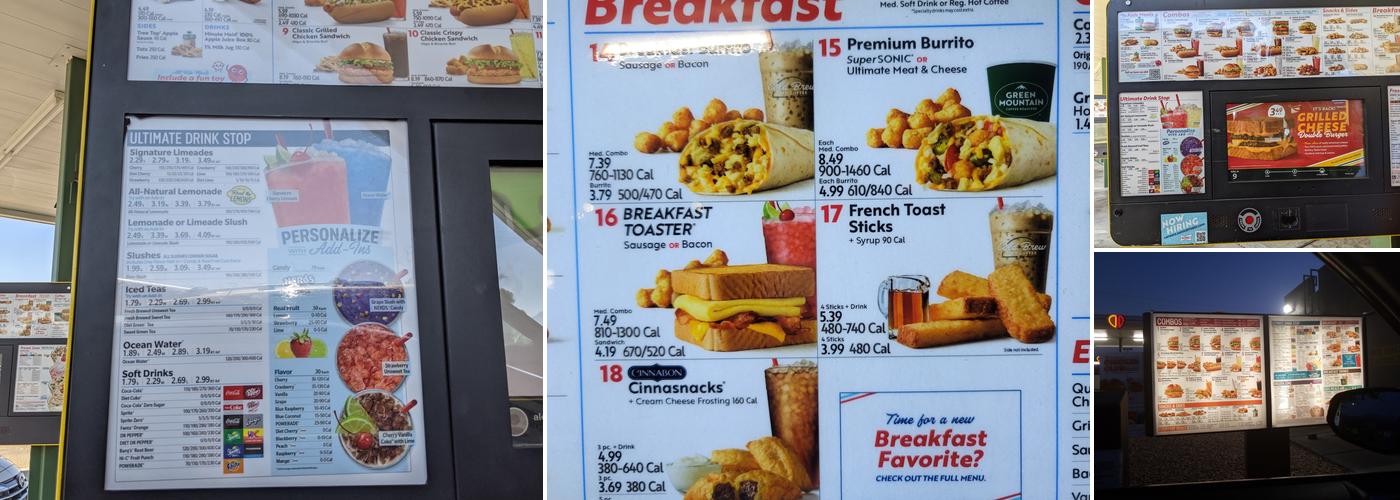Sonic Drive-In Menu