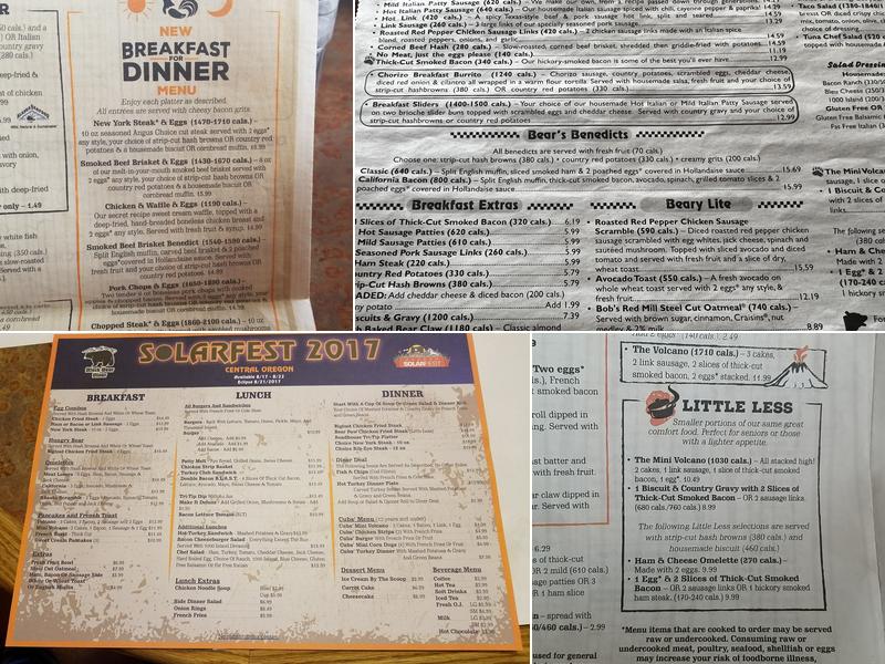 Black Bear Diner Bend Menu