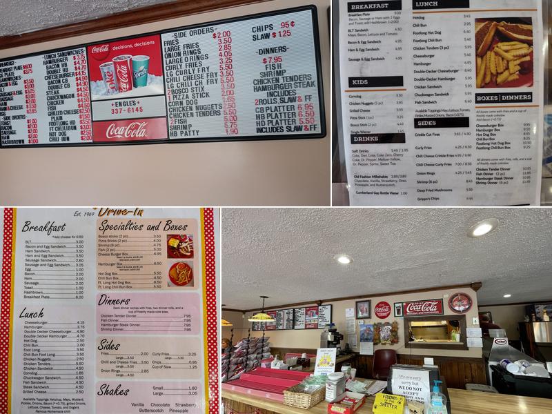 Engle's Drive-In Menu