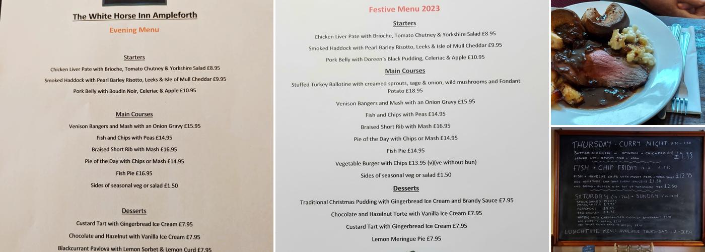 White Horse Inn Menu