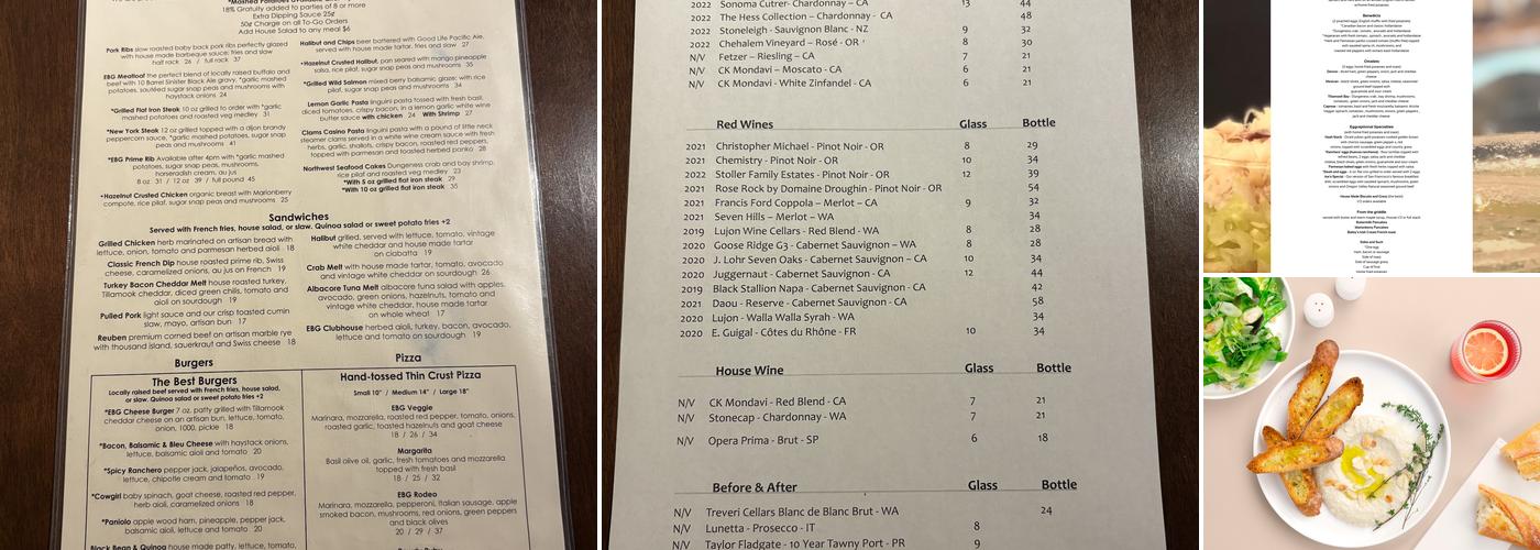 E BarGrill Menu
