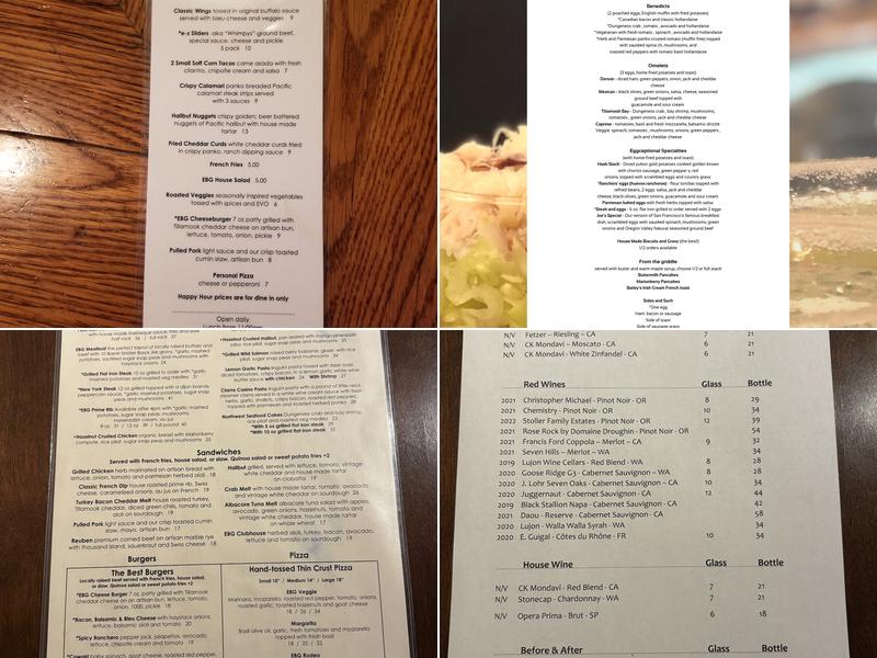 E BarGrill Menu