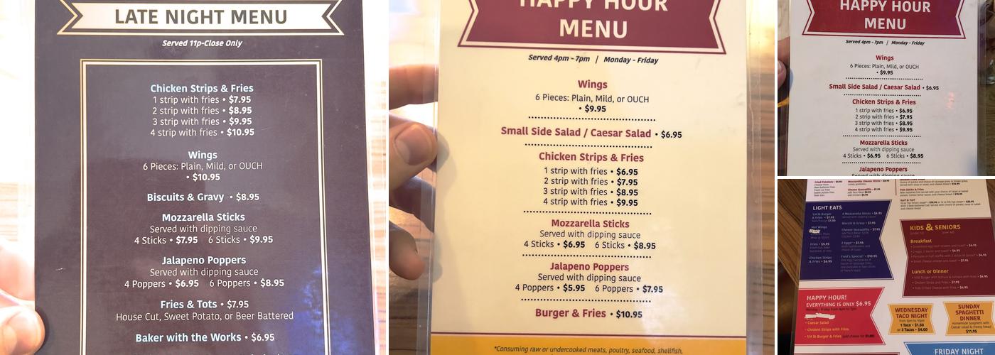 D & D Bar & Grill Menu