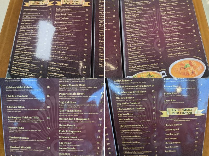 The Curry House Menu