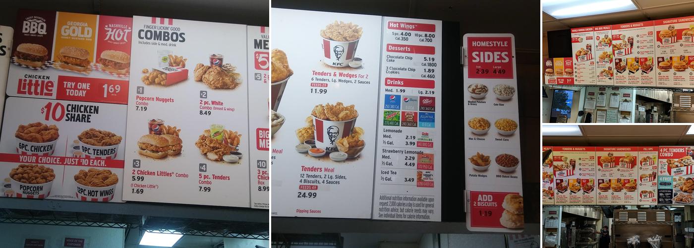 KFC Menu