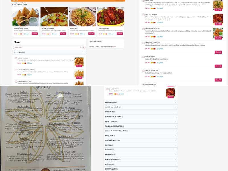 Himalayan Exotic Indian Cuisine Menu