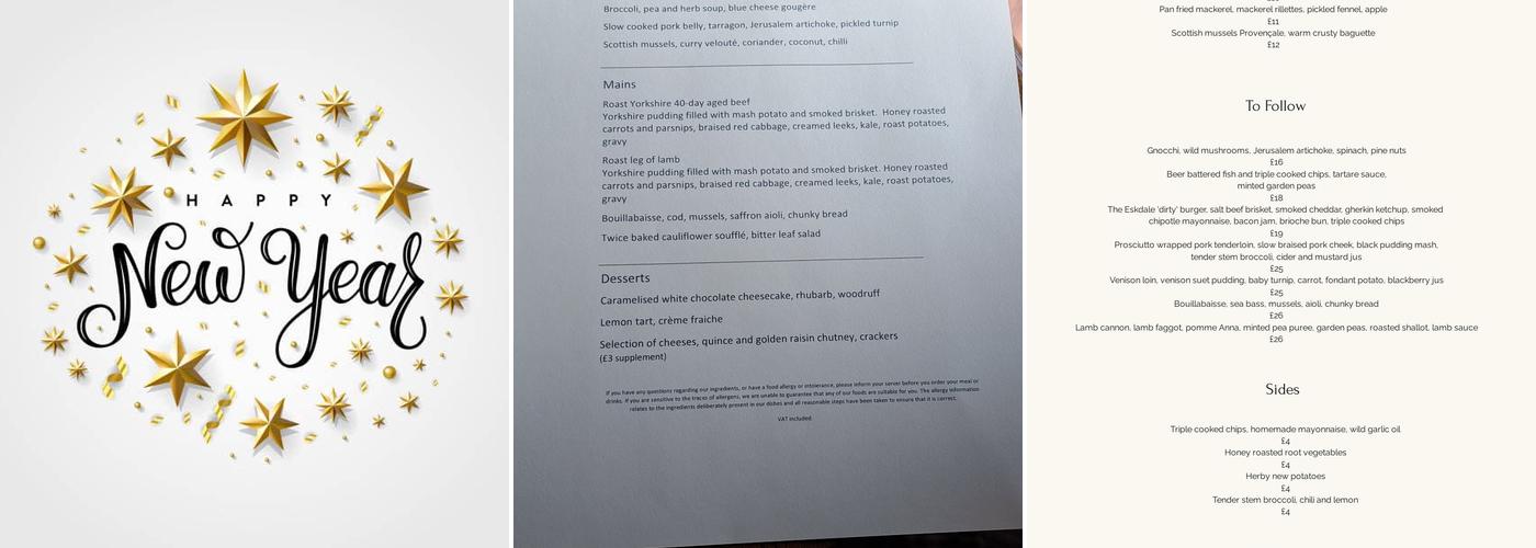 The Eskdale Castleton Menu