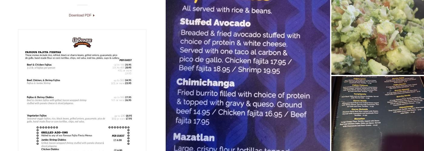 El Bosque Menu