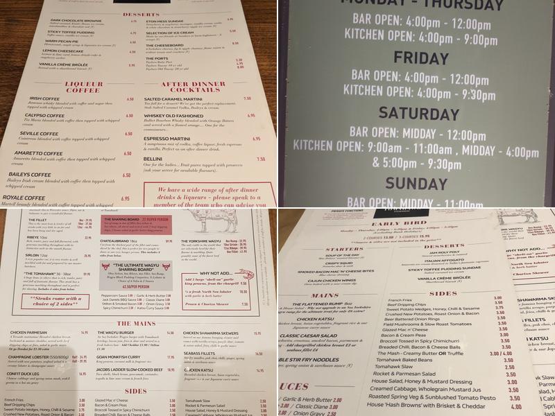 Tomahawk Steakhouse - Potto Menu