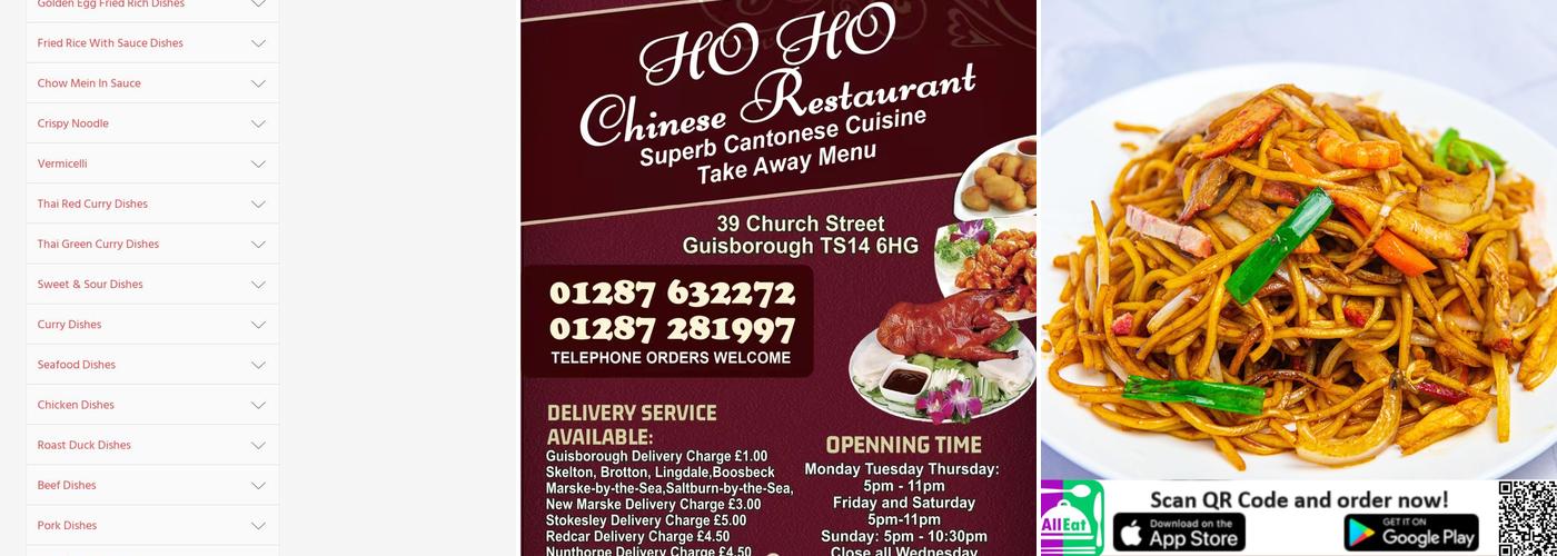 Ho Ho Chinese Menu