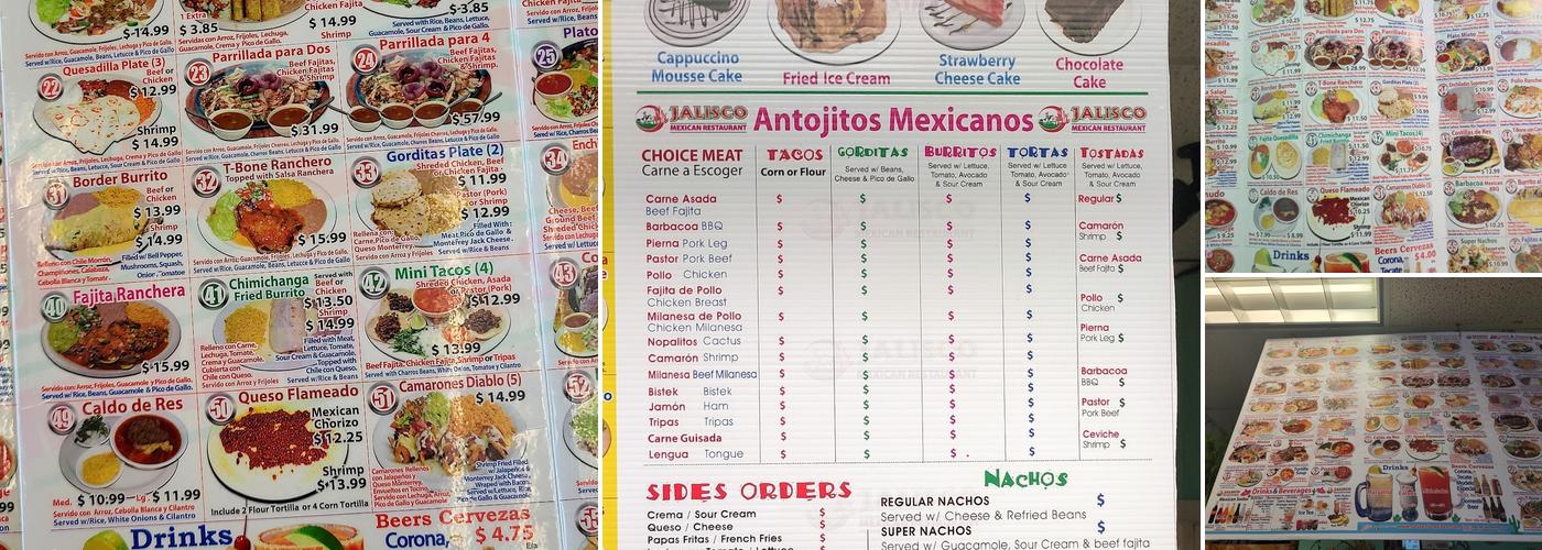 Taqueria Jalisco Menu
