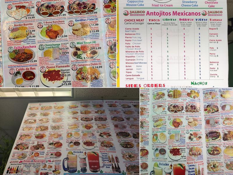 Taqueria Jalisco Menu