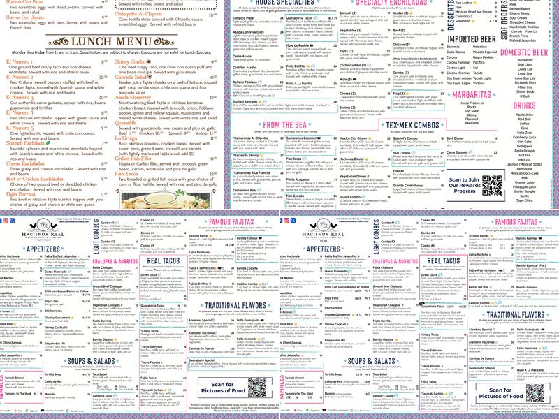 Hacienda Real Mexican Restaurant Menu