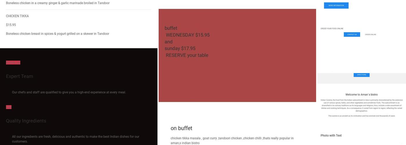 Aman's Indian Bistro Menu