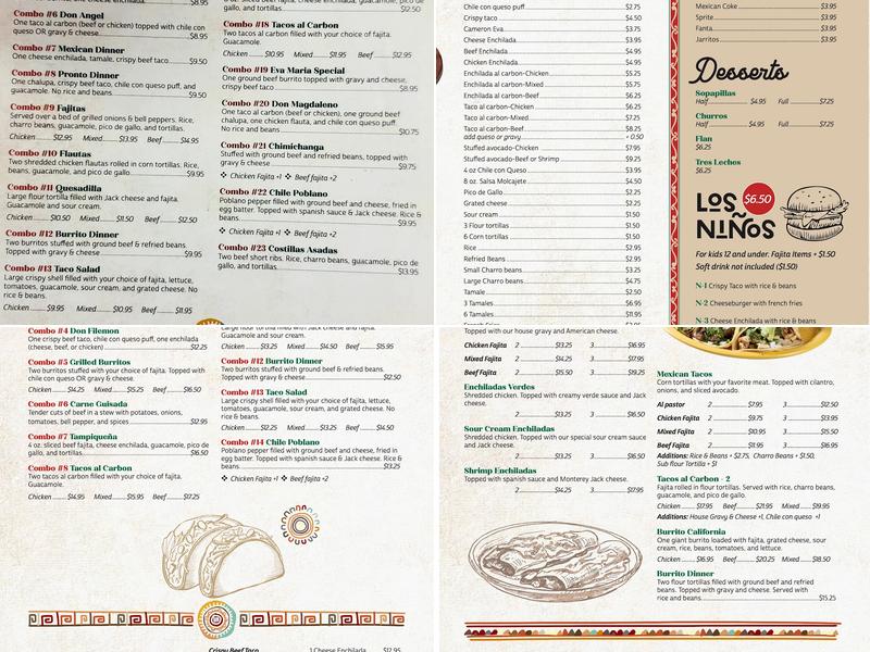 Eva's Mexican Grill Menu