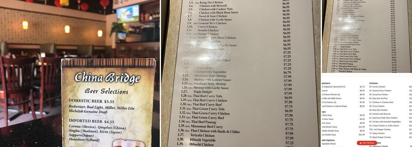 China Bridge Menu