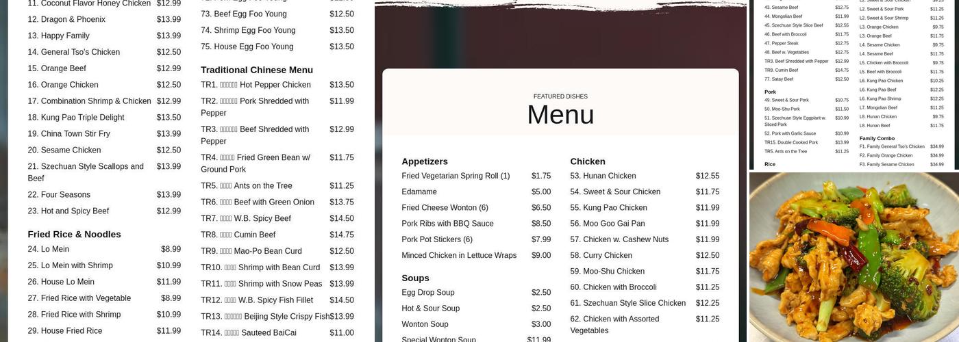 China Bridge Menu