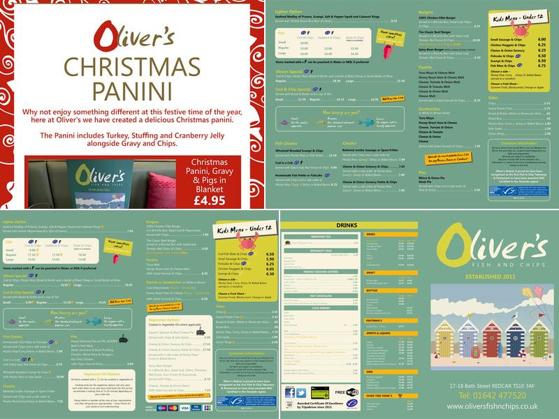 Oliver's Fish & Chip Restaurant REDCAR Menu