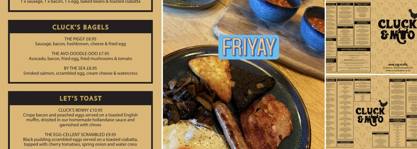 Cluck & Moo Menu