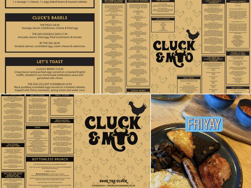 Cluck & Moo Menu