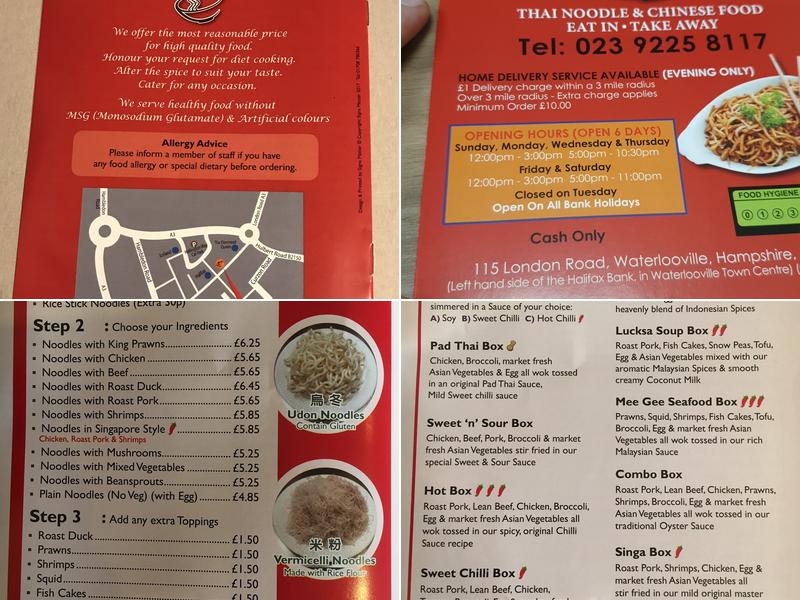 Noodle Bar,Waterlooville Menu