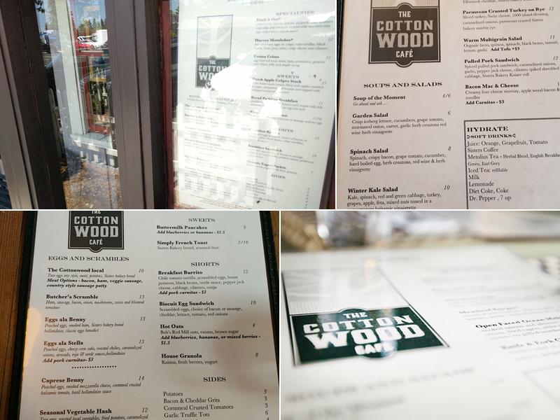 Cottonwood Cafe Menu