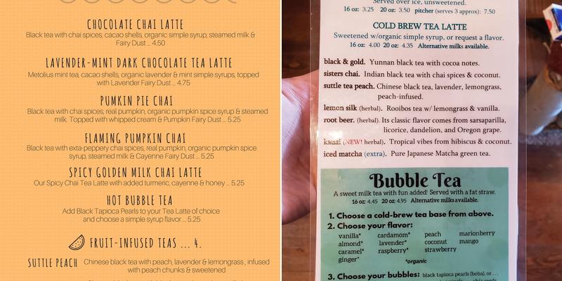 Suttle Tea Menu