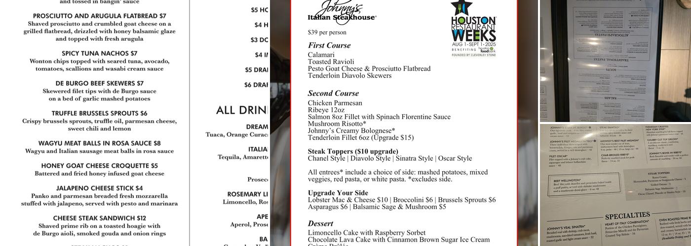 Johnny's Italian Steakhouse Menu