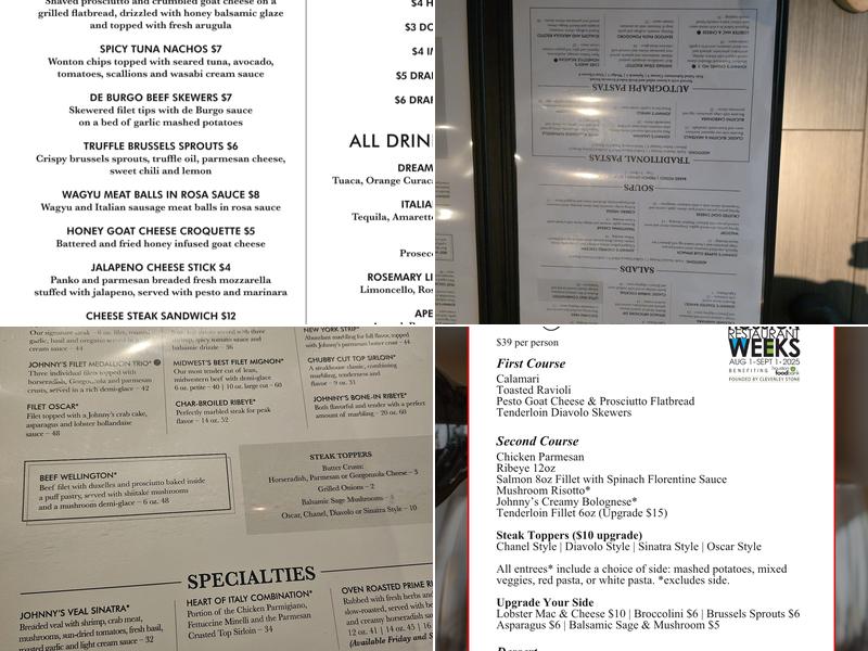 Johnny's Italian Steakhouse Menu