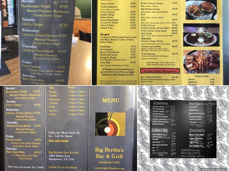 Big Bertha's Menu