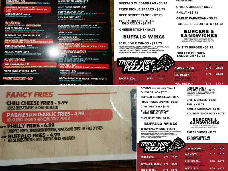 Exit 73 Bar & Grill Menu