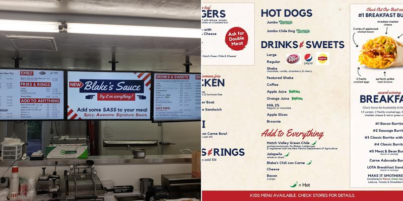 Blake's Lotaburger Menu