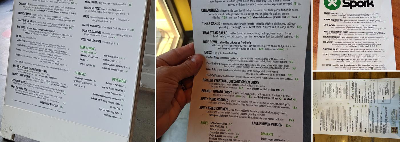 Spork Menu