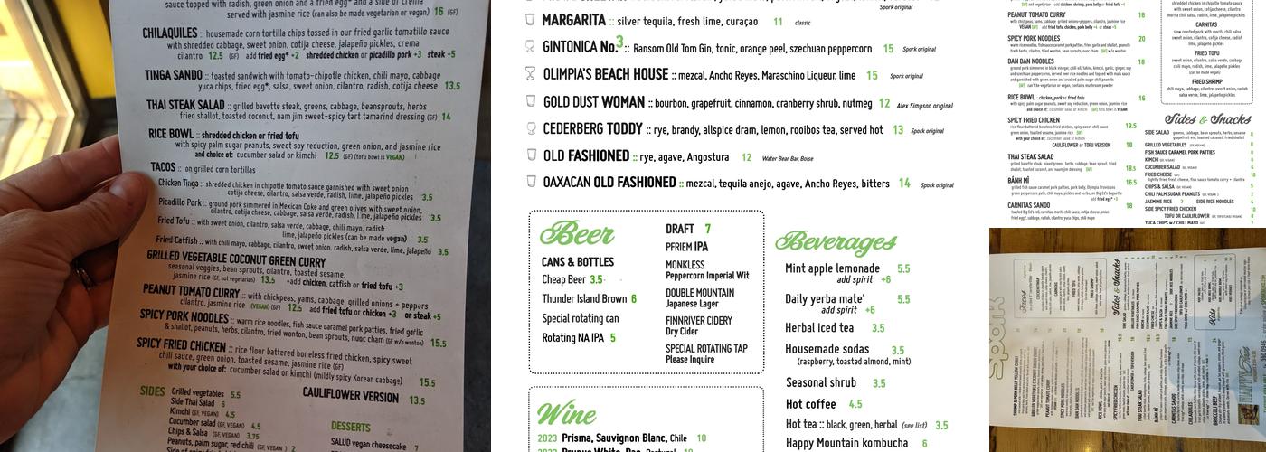 Spork Menu