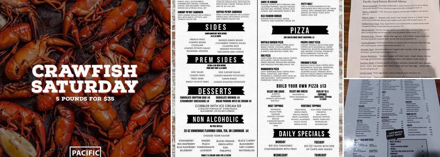 Pacific Yard House Menu