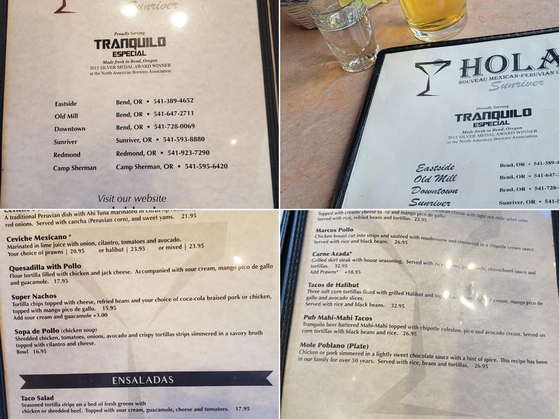 Hola! Sunriver Menu