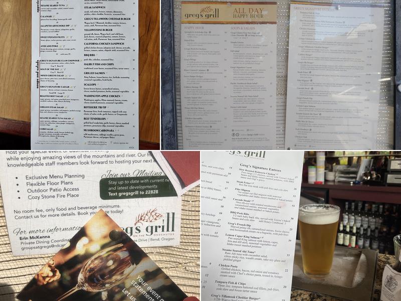 Greg's Grill Menu