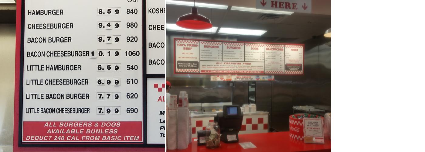 Five Guys Menu