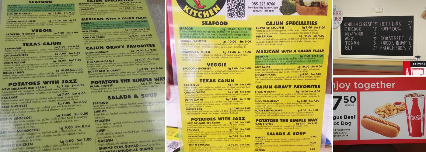 Cajun Potato Kitchen 2 Menu