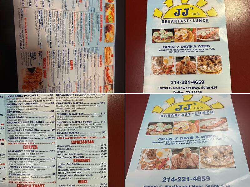 JJ's Cafe Menu