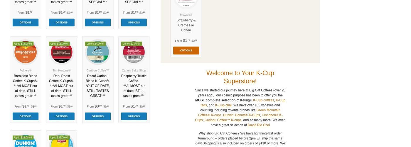 Big Cat Coffees Menu