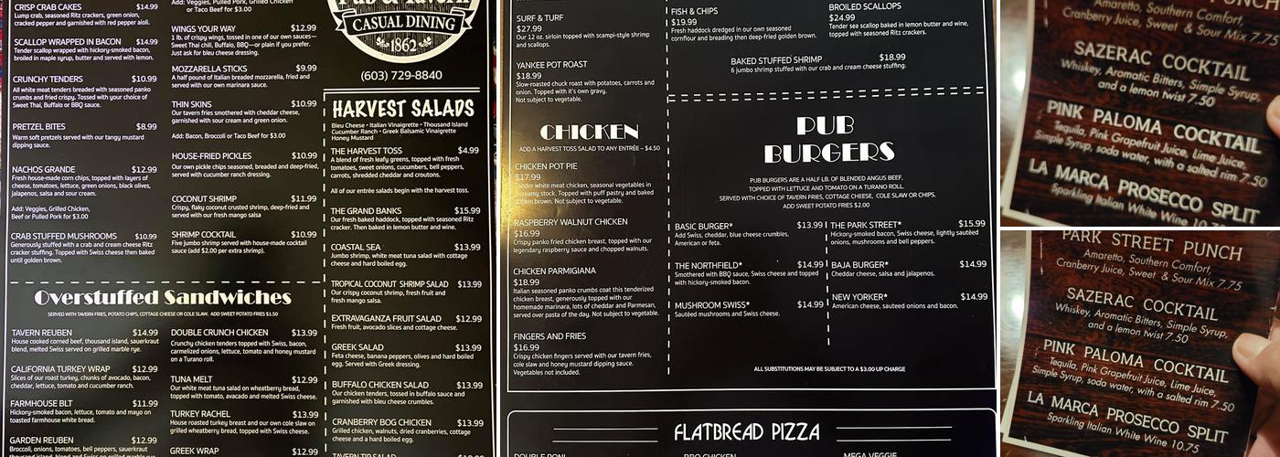 Park Street Pub and Tavern Menu