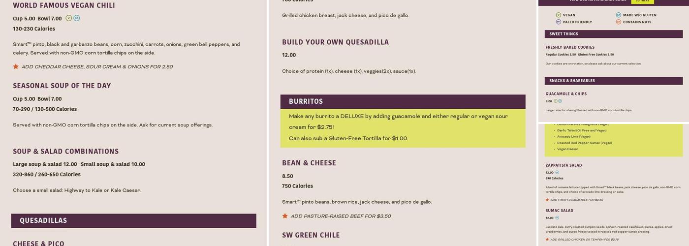 Laughing Planet Menu