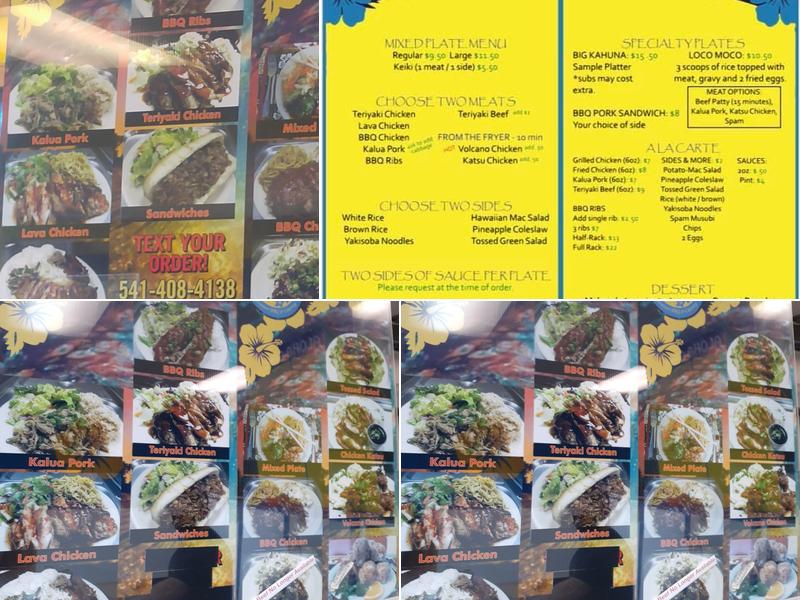 Aloha Cafe Menu